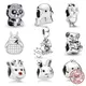 Sparkling Cute Panda Chick Rabbit Charm 925 Sterling Silver Bead Fit Original Pandora Bracelet