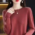 Cashmere Sweater Women Knitted Sweaters 100% Pure Merino Wool 2022 Winter Fashion V-Neck Top Autumn