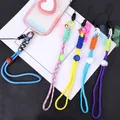 Braided Mobile Phone Lanyard Strap Hanging Chain Ring Cord with Patch Wrist Strap Cell Phone Holder