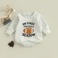 2022-09-07 Lioraitiin 0-24M Newborn Infant Baby Boy Football Bodysuit Long Sleeve Rugby and Letter