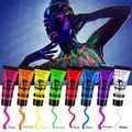 Body Face Paint Glow in the Dark Face Paint for Kids With Stencils UV Neon Fluorescent Art Painting