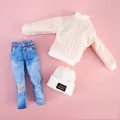 New Arrival 30cm Doll's Clothes Suit Dress Up Accessories Sweater Hat Jeans Suit Girl Play House Toy