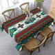Western Turquoise Boho Aztec Waterproof Tablecloth Party Decorations Rectangle Ethnic Table Cloth