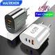 Maerknon USB Charger 60W Fast Charging Charger 3Ports Type C Mobile Phone Charger PD Power Adapter