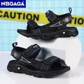 Summer Boy Leather Sandals Breathable Non-slip Durable Kids Outdoor Beach Shoes Lightweight Trend