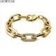 Stainless Steel Link Chain Bracelets for Women Men Crystal Link Wristband Exaggerated Gold Color