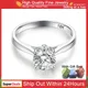 Never Fade With Credentials 18K White Gold Filled 925 Silver Rings 2ct Round Zircon Diamond