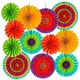 12 Paper Fan Mexican Fiesta Cinco Fiesta Birthday Party Background Decor Colorful Paper Fans