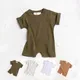 2023 Summer New Baby Romper Summer Boys Girls Basic Playsuit Wear Infant Bebe Short Sleeve Jumpsuit