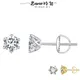 Bamoer U 2CT D Color VVS1 EX Moissanite S925 Stud Earrings Round Cut Lab Diamond Platinum Plated