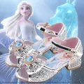 Disney Girls Sandals Frozen 2 Elsa Princess Shoes Little Girls Crystal Shoes Children High Heels