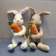 20cm Stuffed Lifelike Sitting Bunny Hugging Carrot Simulated Rabbit Doll Plush Toys for Kids Gift