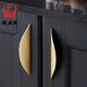 KAK Copper Gold Cabinet Handles Drawer Knobs Black Kitchen Handles Cupboard Door Pulls Half Moon