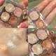 Four-colors Pearly Eyeshadow Palette Bright Matte Shimmer Crystal Chandeliers Glitter Eyeshadow Long