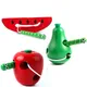 Montessori sensory wooden Toys Worm Eat Fruit pear cheese Early Learning Teaching Aid Baby Kids
