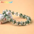 Green Ghost Bead Bracelet Natural Crystal Stone Chakra Healing Couples Men Women Elastic Rope