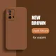 Camera Protection Case For Xiaomi Mi 11T Pro Mi11 11 T 5g Square Liquid Silicone Brown Matte Cover
