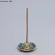1 Pcs 9-Hole Copper Incense Holder Mini Lotus Flower Incense Sticks Burner Cones Censer Teahouse
