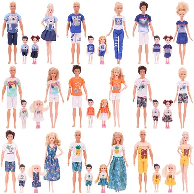 Barbies&ken&Kelly&Boy Doll Family Doll Clothes Dress For 11.8 Inch Barbies 4 Inch Lovely