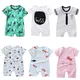 Summer 3-24 Months Baby Boys Girls Romper Infant Jumpsuit Cartoon Short-sleeved Climbing Pajamas