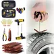 Car Tire Repair Kit Studding Tool with Rubber Strips Tool Puncture Plug Tool Set Glue Free Auto