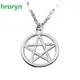 hroryn Simple Classic Fashion Star Pentagram Antique Silver Color Pendant Girl Short Long Chain