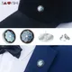 SAVOYSHI Blue/Black Enamel Flower shape man Lapel Pin Brooches Pins Fine Gift for Men Brooches