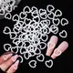 100Pcs/Bag 3D Nail Charms Pearls Beads Flower Stickers DIY ABS Heart Parts Piercing Nails Art