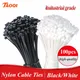 Self-locking plastic nylon tie 100PCS/bag black Zip wraps strap nylon cable tie set fastening ring