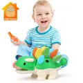 Montessori Baby Fine Motor Skill Training Focuses Hand Eye Game Dinosaur Color Number Sorting