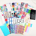 Loose-Leaf Notebook Handwritten Labels Indicate White And Blue Color Stickers Letter Stickers Sticky
