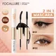 FOCALLURE Waterproof 2 In 1 Black Mascara Eyeliner 3D Fiber Natural Eyelash Growth Enhancer