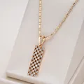 Kinel New Full Natural Zircon Square Pendant Necklace Fashion 585 Rose Gold Color Women Daily