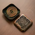 Alloy Incense Box Coil Incense Burner Plum Blossom Bamboo Sandalwood Mini Burner Censer