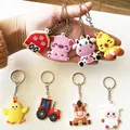 8 Pcs Zenon Birthday Farm Decor Animals Farm Party Keychain Birthday Farm Chicken Sheep Horse Cow