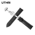 UTHAI Z09 Leather strap Watchbands 12-24 watch strap 22mm watch band Double press automatic