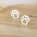 Tiny Small Stainless Steel Dog Cat Paw Earring Footprint Stud Earings Fashion Animal Earings