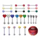 16mm Titanium Steel Round Double Color Tongue Nails Piercing Body Studs Piercing Tongue Rings Body