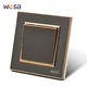 WESA Black Mirror Acrylic Wall Switch Vintage Flame retardant Panel 1 Gang 1 Way Wall Rocker Switch