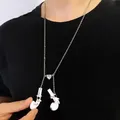 Punk Anti-loss Headphone Necklace For Women Daisy Flower Astronaut Star Heart Pendant Chain Choker