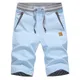 Men's Shorts Hot 2024 Summer Casual Cotton Fashion Style Boardshort Bermuda Male Drawstring Elastic