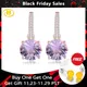 Natural Pink Amethyst Sterling Silver Drop Earring 12.8 Carats Genuine Gemstone Professional