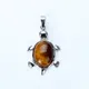 1PC Animal Tortoise Natural Stones Bead Pendants for Necklace Fashion Silver Plated Tiger Eye Turtle