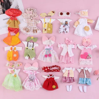 Clothes Set for 16-17cm Ob11 Doll Fashion Suit 1/8 bjd Doll Dressup Skirt 6 Inch Cute Clothes