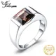 JewelryPalace Natural Smoky Quartz Created Ruby Sapphire Simulated Emerald 925 Sterling Silver Ring