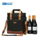 DENUONISS New 2020 Wine Cooling Bag 100% Leakproof Picnic Cooler Bag Vintage Leather Refrigerator