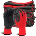 6/12 Pairs Work Glove Grip Rubber Nitrile Coated Palm Garden Mechanic Protective Women Men Gloves