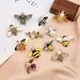 Fashion Cute Mini Bee Insect Series Rhinestone Brooch Pins Simple Personality Metal Brooches For