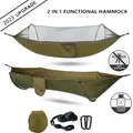 2023 Camping Hammock with Mosquito Net Pop-Up Light Portable Outdoor Parachute Hammocks Swing