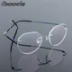 Iboode Ultralight Eyeglasses Frames Memory Titanium Rimless Reading Glasses Men & Women Presbyopic